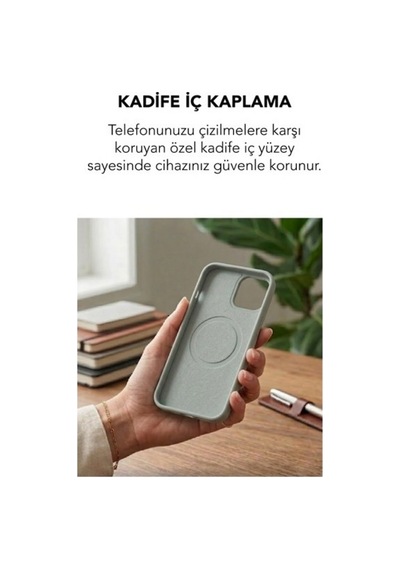 Apple İphone 15 Pro Max Uyumlu Magsafe Lansman Silikon Kılıf Gri