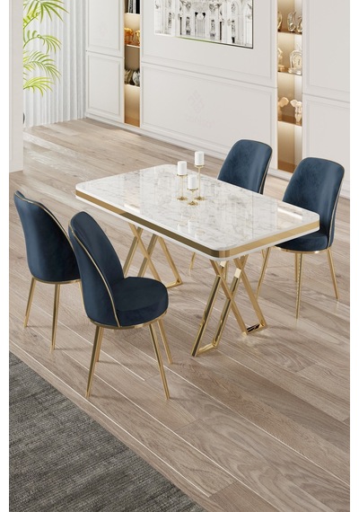 Canisa Vals Serisi 80x130 Lak Panel Beyaz Mermer Desen Masa Takımı Gold Ayaklı 4 Antrasit Sandalye Masa Beyaz Mermer Desen Sandalye Antrasit Canisa Vals Serisi 80x130 Lak Panel Beyaz Mermer Desen Masa Takımı Gold Ayaklı 4 Antrasit Sandalye Masa Beyaz Mermer Desen Sandalye Antrasit