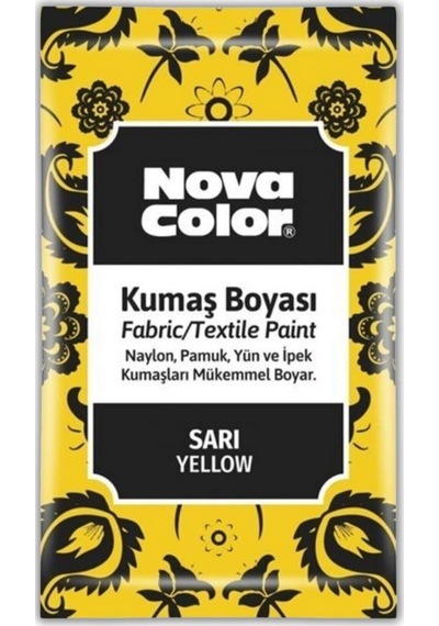 Sarı Kumaş Boyası Toz 12 gr 1 Adet Nova Color Toz Kumaş Boyası Sa