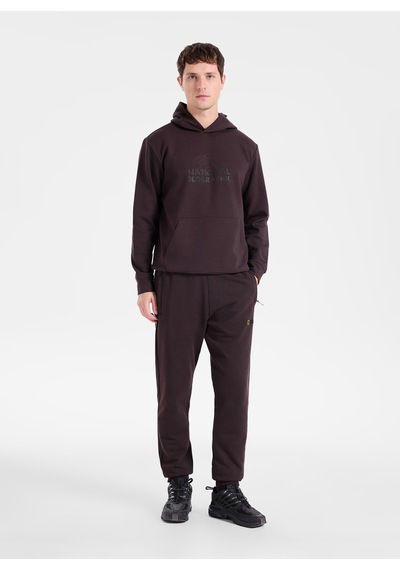 National Geographic N6wm-swt4082 Kahve Erkek Kapüşonlu Baskılı Relaxed Sweatshirt