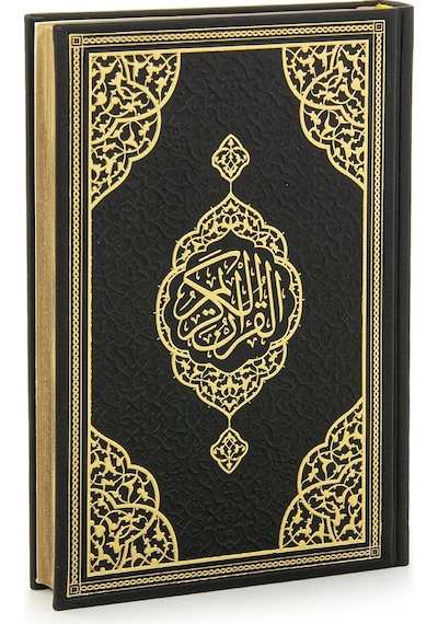 Termo Deri Ciltli - Medine Hatlı - Orta Boy - Kuranı Kerim - Siyah