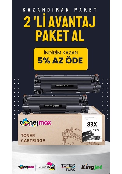 Hp Cf283x Uyumlu  Toneri 2'li Paket/ M201 / M225