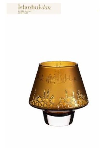 Paşabahçe İstanbul Amber Silüet Mumluk El Yapımı 11 Cm