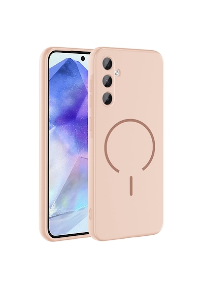 Zore Galaxy A55 Kılıf M-safe Şarj Özellikli Zore Meta Kapak - Pembe