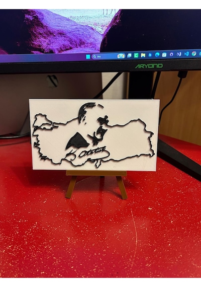 Reborn 3d Atatürk Silüetli Stand 3d Tasarım Çok Renkli