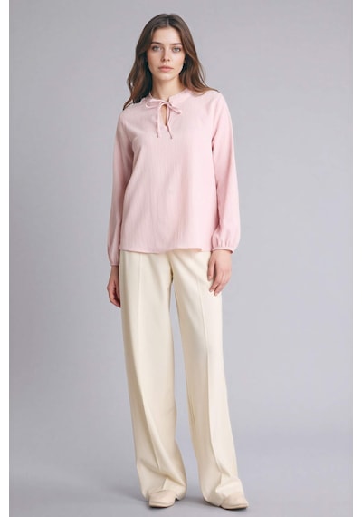 Defacto Gofre Dokulu Bluz H0491ax26sppn74 Pembe-pn74