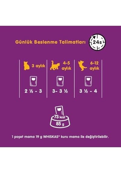 Whiskas Tavuklu Poşet Yaş 85 G Tekli Paket 100 G