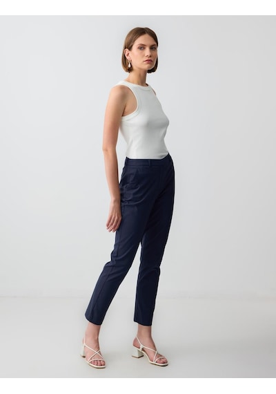Jimmy Key Lacivert Normal Bel Normal Paça Dokuma Gabardin Pantolon 5sw184133493