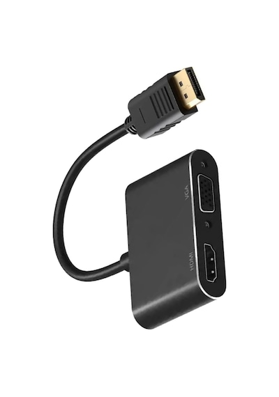 Diplay'den Hdmı Vga Dönüştürücü 2 İn 1 Bilgisayar Tv Uyumlu Çevirici Adaptör Çok Portlu Çoklayıcı