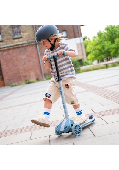 Scoot And Ride Highwaykick 3s Çocuk Scooterı, Steel - Led Tekerlekli, Katlanabilir Ve Ayarlanabilir