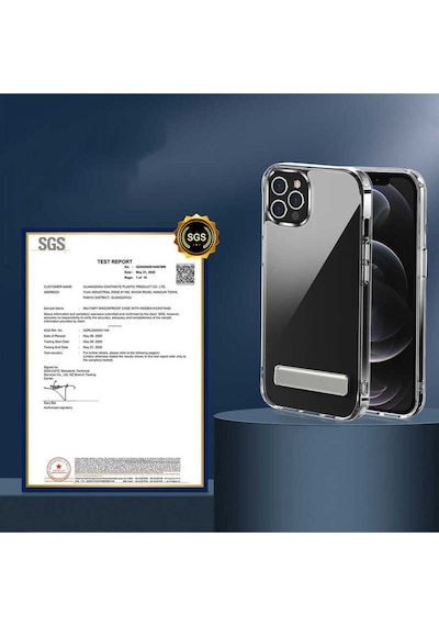 Apple Uyumlu iPhone 14 Pro Max Standlı Şeffaf Silikon Dsb L-stand Kılıf-renksiz