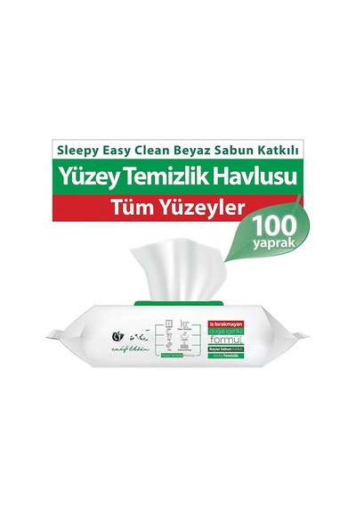 Bezos Premium Yüzey Temizlik Havlusu 100 Adet Beyaz Sabun Renk: Beyaz Sabun Bezos1