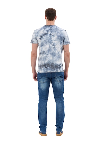 Cipo & Baxx Batik Desenli Bisiklet Yaka Regular Fit Kısa Kollu Erkek T-shirt Ct864 Mavi