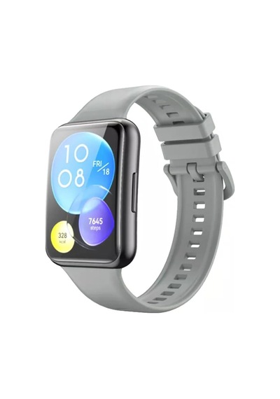 Huawei Watch Fit 2 Uyumlu Spor Jel Silikon Kordon, Gri