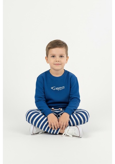 Miababy Graffiti Baskılı 2 Li Takım Saks Mavi