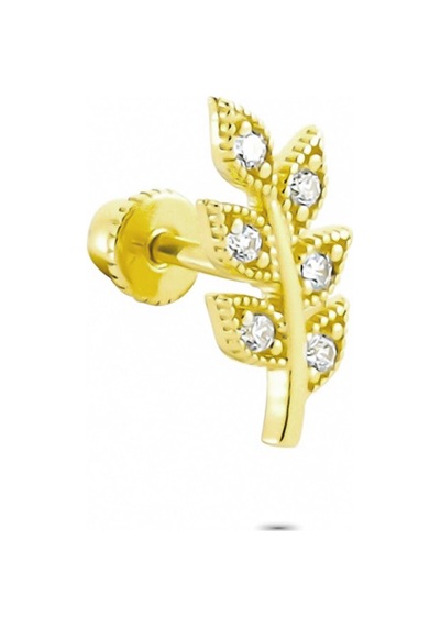 Glorria Altın Yaprak Helix Piercing Sarı