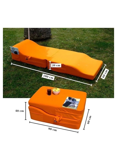 Sunbed Ultimate Comfort Katlanır Şezlong Minder Turuncu