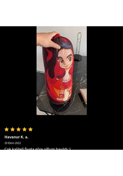Erkek Çocuk Boks Torbası Eldiven Hediyeli Çocuklar İçin Eğlenceli Evde Boks Kırmızı