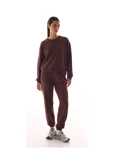 Penti Kahverengi Dikiş Detaylı Bisiklet Yaka Pamuklu Sweatshirt