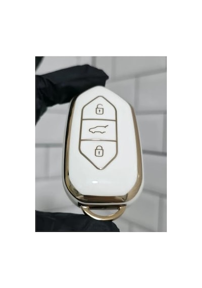 Autohan Keys T10x T10f Akıllı Anahtar Kılıfı, 3 Tuşlu, Nano Koruma Siyah-gümüş