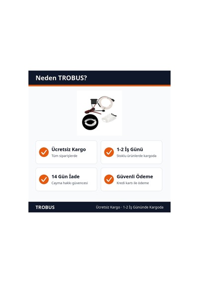 Trobus Torpido Led Işık Şeridi Neon Fitilli İp Tipi 2 Metre Beyaz