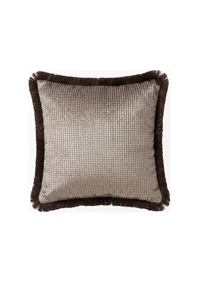 "rona" Püsküllü Kırlent Kılıfı - 45x45 - Kahverengi