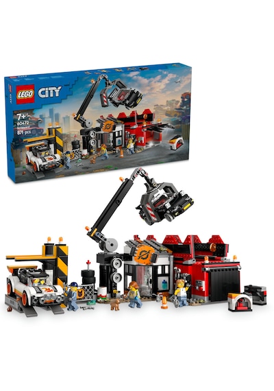 LEGO® City Hurdalık ve Arabalar 60472 - 7 Yaş ve Üzeri Çocuklar için Yaratıcı Oyuncak Yapım Seti (871 Parça)