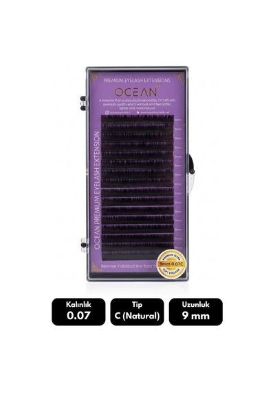 Ocean 0.07c Natural Kıvrım 9 Mm Soft Eyelash Doğal İpek Kirpik 16'lı
