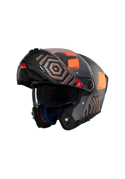 Mt Atom 2 Sv Strange C4 Mat Çene Açılır Kask Siyah - Turuncu
