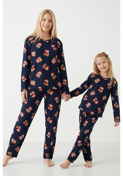 Siyah İnci %100 Pamuklu Şeker Baston Desenli Yılbaşı Temalı Örme Pijama Takım Lacivert Ayıcık Siyah İnci %100 Pamuklu Şeker Baston Desenli Yılbaşı Temalı Örme Pijama Takım Lacivert Ayıcık