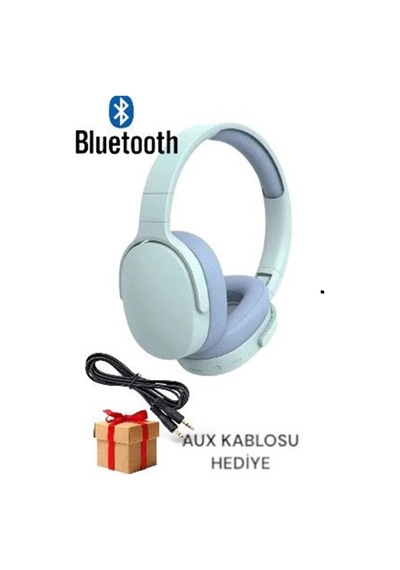 Yeni Nesil Şık Tasarım Extra Bass Kablosuz Bluetooth Mikrofonlu Kulaklık Şarjsız Kulanım Sd Kartlı Mavi - 589802581
