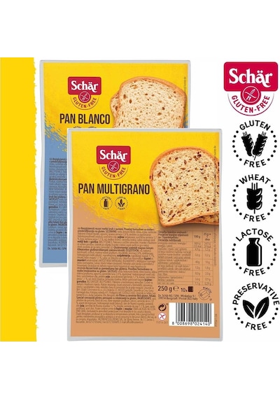 Schar 6'lı Glutensiz Ekmek Seti Pan Blanco Pan Multigrano 250g 6