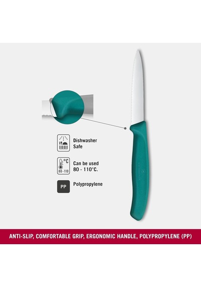 Victorinox 6.7634.c1 Swiss Classic 8cm Tırtıklı Soyma Bıçağı, Yeşil Diğer