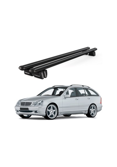 Pençe Mercedes-benz C Series S203 2000-2007 Uyumlu Siyah Ara Atkı 135cm Port Bagaj Tavan Barı