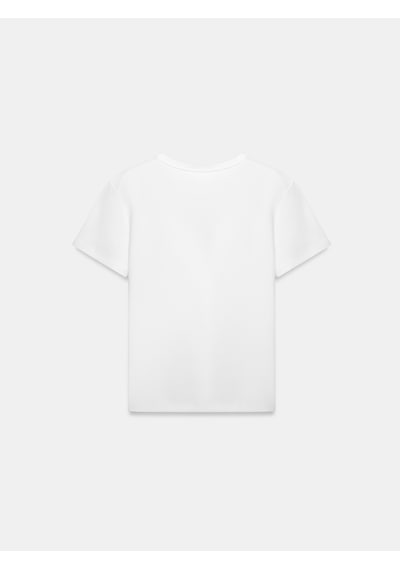 Dilvin 32779 Bisiklet Yaka T-shirt-beyaz