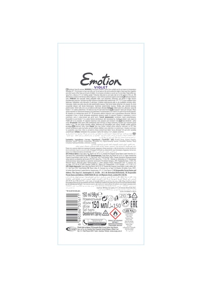 Emotion Aqua Kiss + Natural Breeze + Natural Bloom + Violet Kadın Sprey Deodorant 4 x 150 ML