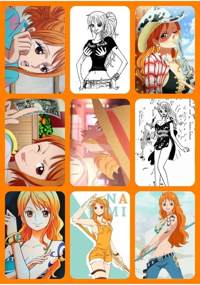 Anime- One Piece -nami Desenli 9 Lu Fotokart Seti