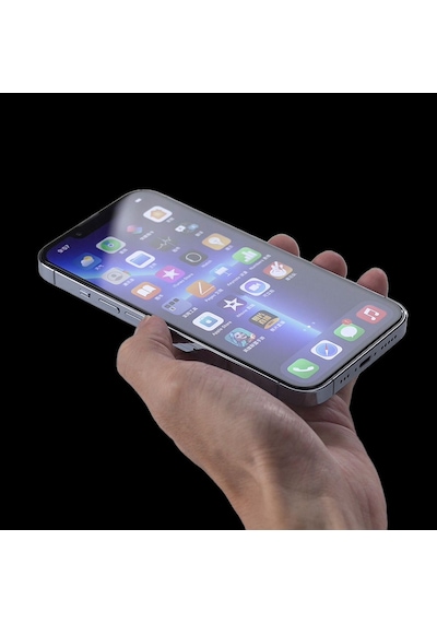 Goocamp Apple Uyumlu iPhone 14 Plus Hizalama Aparatlı Hadid Glass Cam Ekran Koruyucu