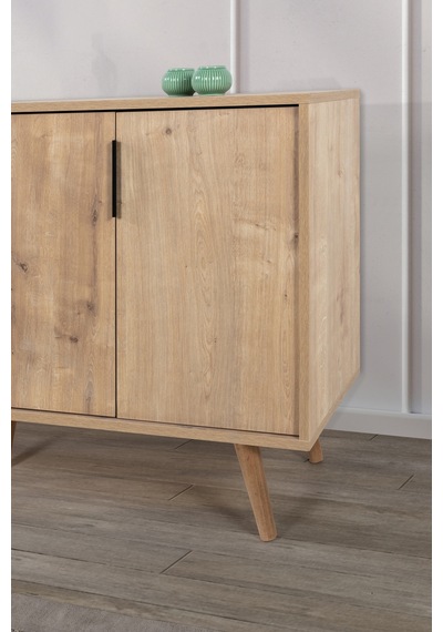 4514 Sırma 150 Cm Ahşap Ayaklı , Metal Kulplu Konsol , Safir , Salon , Oturma Odası , Tv Ünitesi Safir