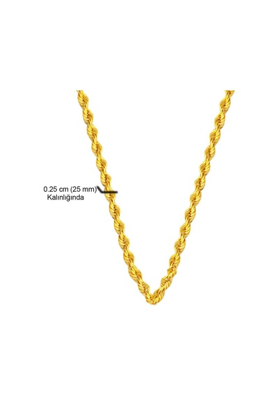 Bilezikci 60 Cm. 14 Ayar Burmalı Halat Altın Zincir ZNC7272