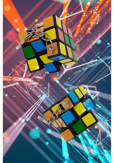Zeka Küpü Sihirli Rubik Küp Anahtarlık