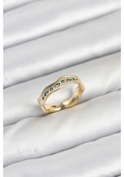 Pirinç Gold Renk Zirkon Taşlı Vintage Kadın Yüzük Diğer 04762820