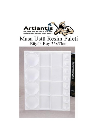 Artlantis Masa Üstü Resim Paleti 1 Adet 20 Hazneli Boya Paleti 25x33 Cm Sanatsal Boyalar İçin Büyük Palet Akrilik