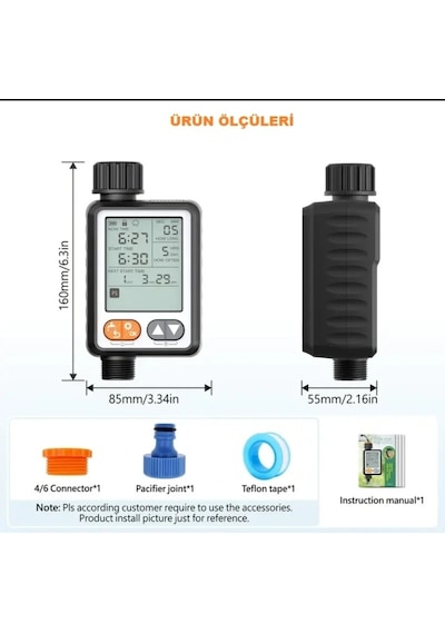 Otomatik Programlanabilir Su Zamanlayıcı Sistemi 3.3 İnç Büyük Lcd Ekran