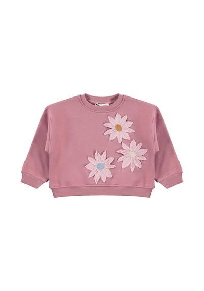 Civil Girls Papatya Nakışlı 2-5 Yaş Sweatshirt - Pembe Gül Kurusu