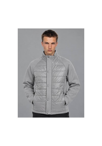 Hk Premium Tekstil Slim Fit Prada Kumaş Şişme Desenli Mont A Gri