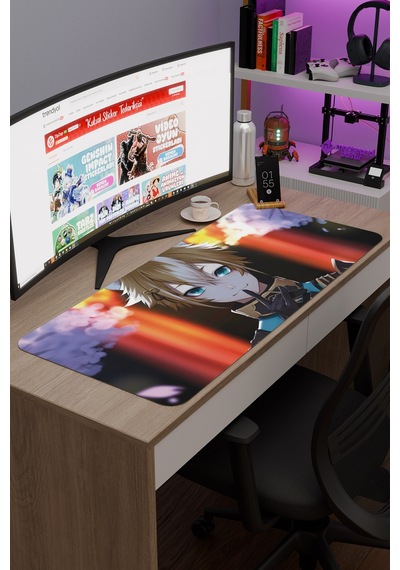 Gorou Genshin Impact Anime Oyuncu V2 - 90x40 Xxl Gaming Mouse Pad Fare Altlığı