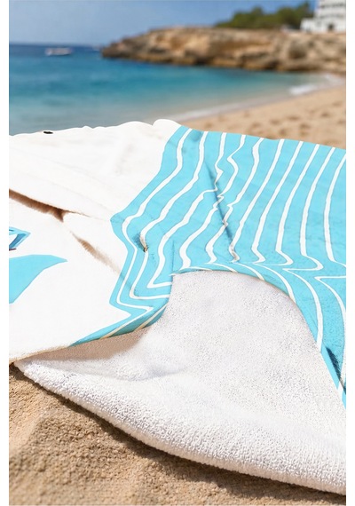 Modern Surf Temalı Plaj Havlusu-akdeniz Mavi Beyaz Hızlı Kuruyan Mikrofiber Havlu Havuz Deniz Banyo Çiy Melon