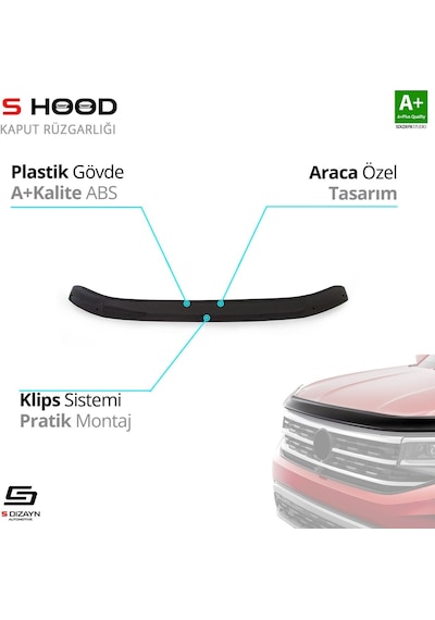 S-dizayn Volkswagen Transporter T6.1 Abs Plastik Kaput Rüzgarlığı 2015 Üzeri A+kalite