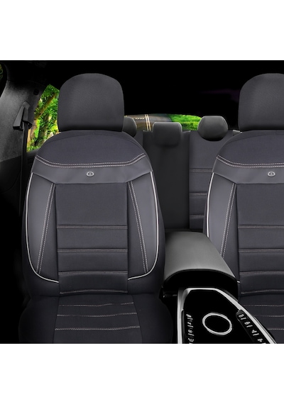 Honda Civic Fc5 Araçlara Uyumlu Oto Koltuk Kılıfı Seti - Venüs Serisi Siyah/beyaz